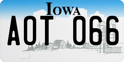IA license plate AOT066