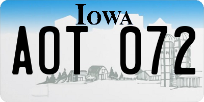 IA license plate AOT072