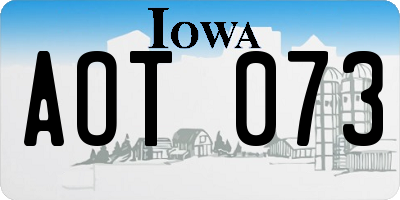 IA license plate AOT073