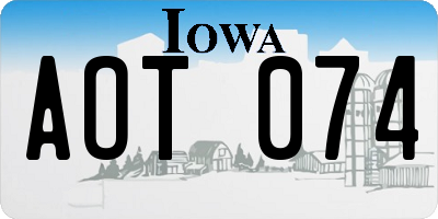IA license plate AOT074