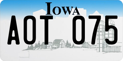 IA license plate AOT075