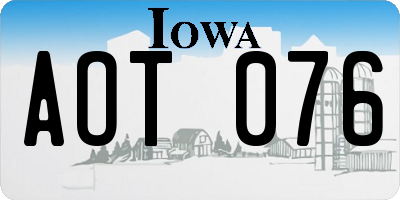 IA license plate AOT076