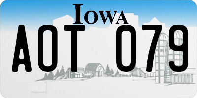 IA license plate AOT079