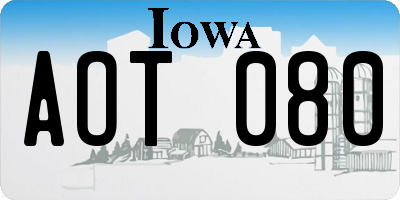 IA license plate AOT080