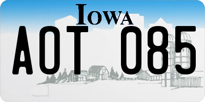 IA license plate AOT085