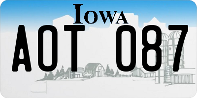 IA license plate AOT087