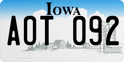 IA license plate AOT092