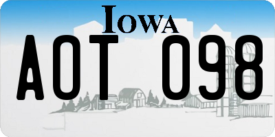 IA license plate AOT098