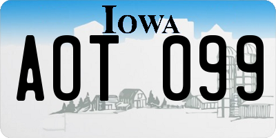 IA license plate AOT099
