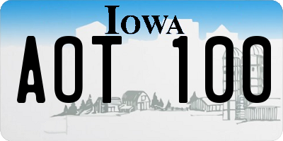 IA license plate AOT100