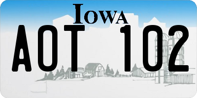 IA license plate AOT102