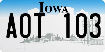 IA license plate AOT103