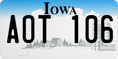 IA license plate AOT106