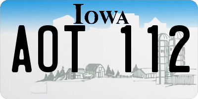 IA license plate AOT112