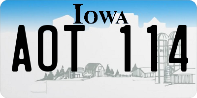 IA license plate AOT114