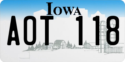 IA license plate AOT118