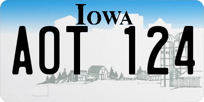 IA license plate AOT124
