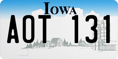 IA license plate AOT131
