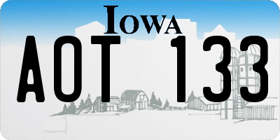 IA license plate AOT133