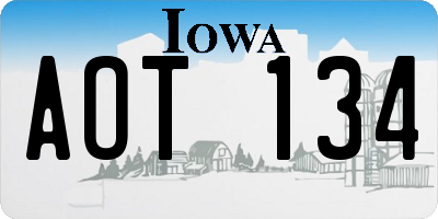IA license plate AOT134