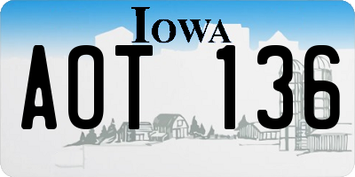 IA license plate AOT136