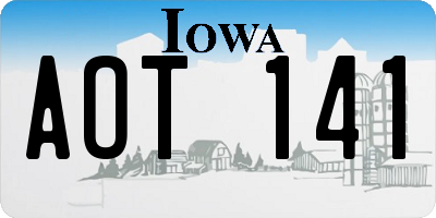 IA license plate AOT141