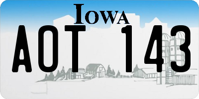 IA license plate AOT143