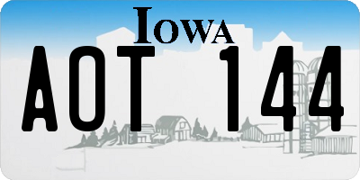 IA license plate AOT144