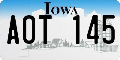 IA license plate AOT145