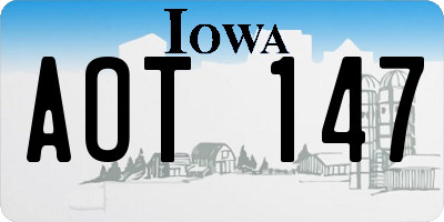 IA license plate AOT147