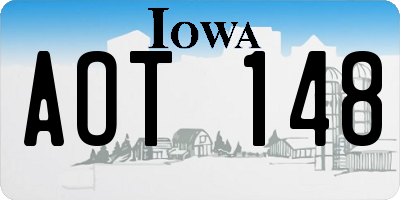 IA license plate AOT148
