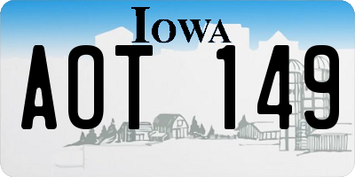 IA license plate AOT149