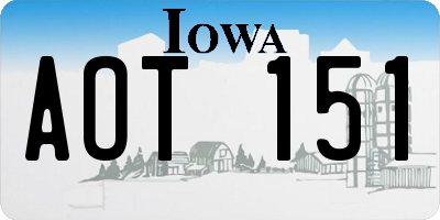 IA license plate AOT151