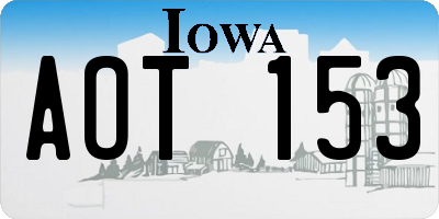 IA license plate AOT153
