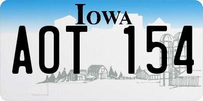 IA license plate AOT154