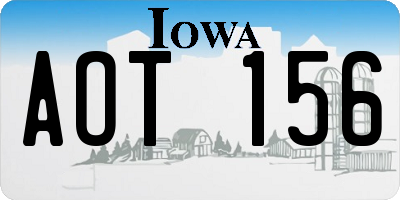 IA license plate AOT156