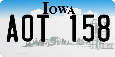IA license plate AOT158