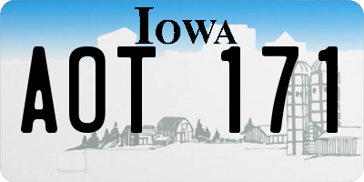 IA license plate AOT171