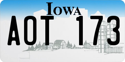 IA license plate AOT173