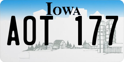 IA license plate AOT177