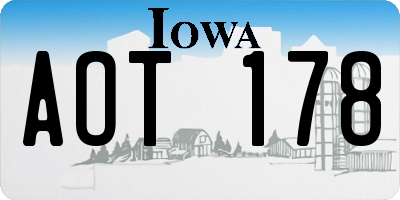 IA license plate AOT178
