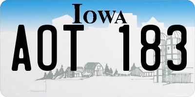 IA license plate AOT183