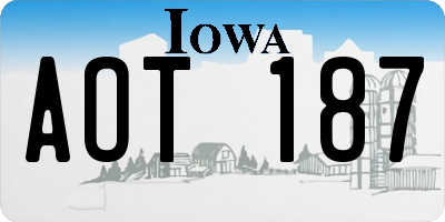 IA license plate AOT187