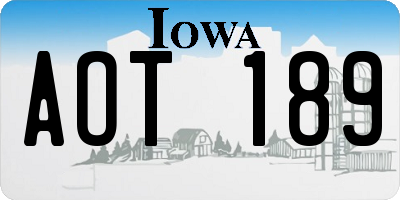 IA license plate AOT189