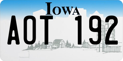 IA license plate AOT192