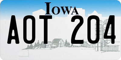 IA license plate AOT204