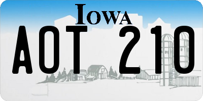 IA license plate AOT210
