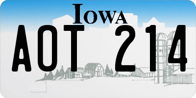 IA license plate AOT214