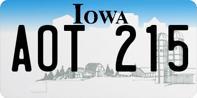 IA license plate AOT215