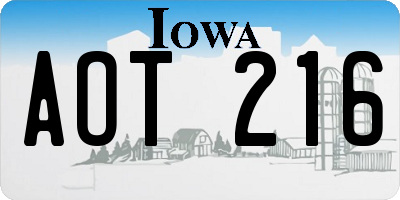 IA license plate AOT216